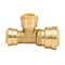 Quickfitting 3/4in Push-to-Connect x 1/2in Push-to-Connect x 1/2in Push-to-Connect Brass Reducing Tee Fitting LF815R - alternate 3